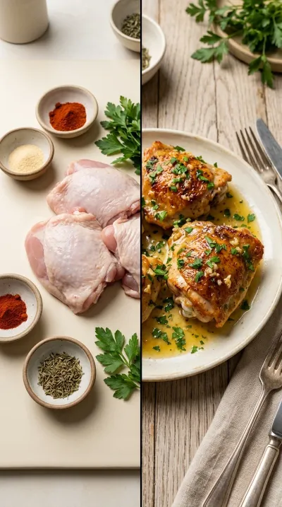 Best Oven Baked Chicken Thighs Recipe - ready to serve