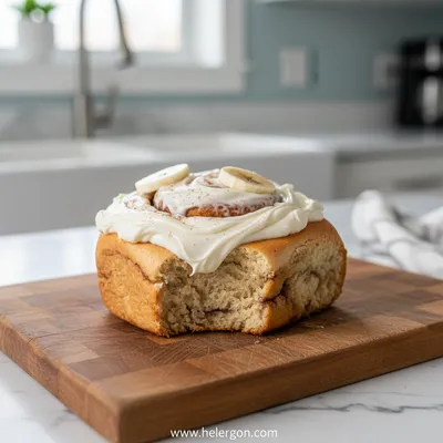 Banana Bread Cinnamon Rolls with Cream Cheese Frosting