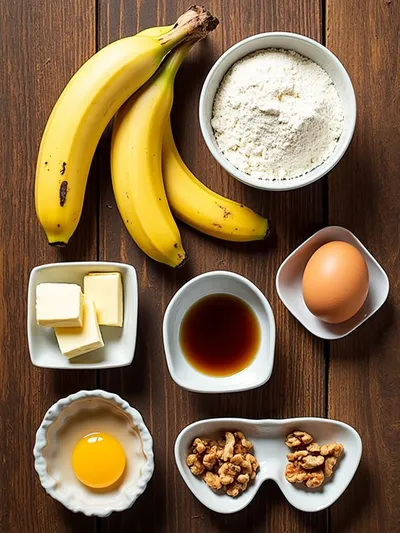 Moist Banana Bread Muffins - ingredients preparation