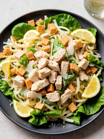 20-Minute Chicken Caesar Pasta Salad - cooking process