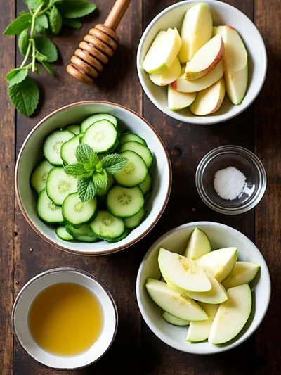 Cucumber Apple Salad – Quick & Simple - ingredients preparation