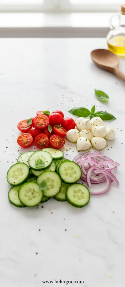 Easy Cucumber Caprese Salad – Fresh & Simple - cooking process