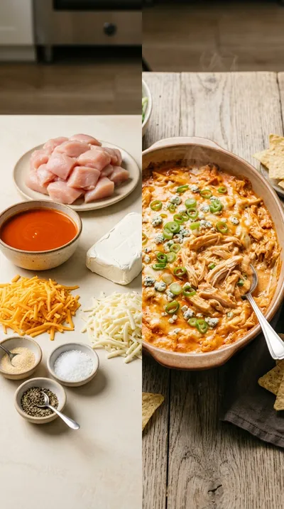 Crockpot Buffalo Chicken Dip - ready to serve