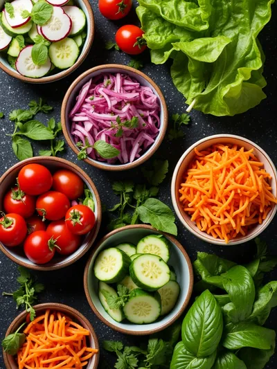 Garden Salad – Fresh Summer Recipe - ingredients preparation