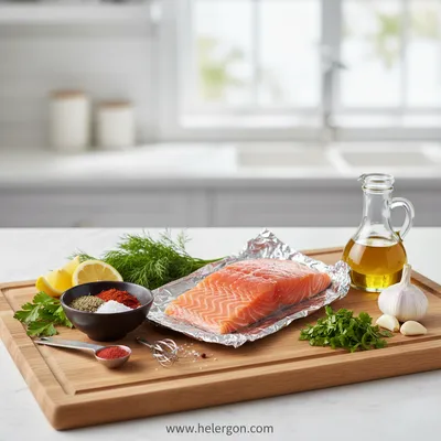 Garlic Butter Baked Salmon – Easy Weeknight Dinner - cooking process
