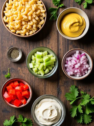 Macaroni Salad – Easy Homemade BBQ Favorite - ingredients preparation