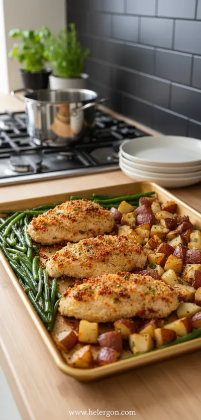 Parmesan Crusted Chicken Sheet Pan Dinner