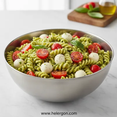 Light and Creamy Pesto Capreuse Pasta Salad