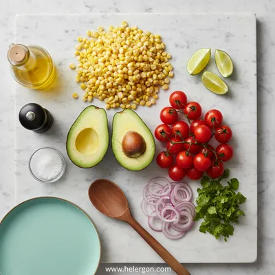 Summer Corn Salad with Avocado - cooking process